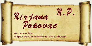 Mirjana Popovac vizit kartica